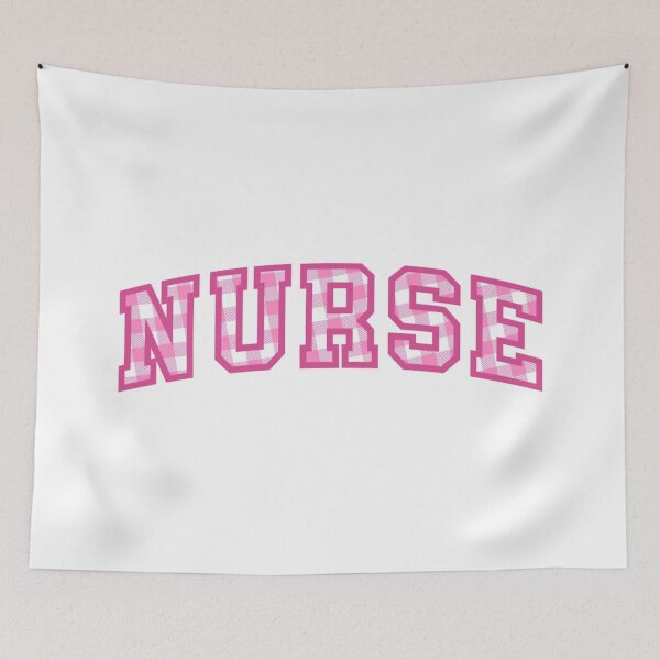 Item preview, Nurse - Pink Plaid Aesthetic Design Varsity Letters Embroider Patch designed and sold by Nesstitches.