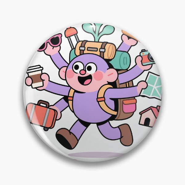 Item preview, A cartoon character carrying many items on transparent background designed and sold by Creative88Art.