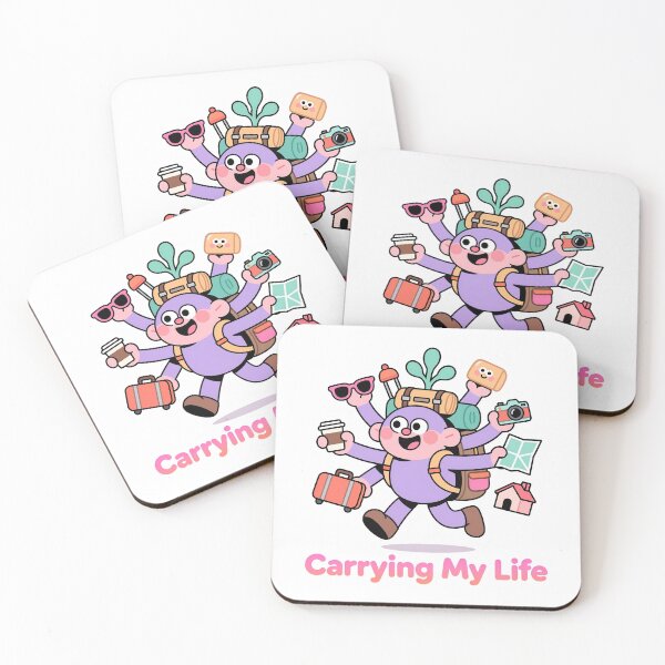 Item preview, A cartoon character carrying many items on transparent background designed and sold by Creative88Art.