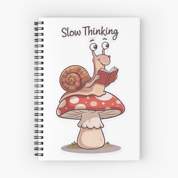 Item preview, A cartoon snail sitting on a mushroom reading a book on transparent background designed and sold by Creative88Art.