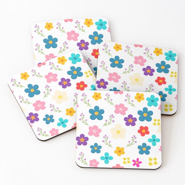 Item preview, Decorative Seamless Botanical Composition Featuring Multi-Colored Stylized Flowers and Cherry Blossoms on an Infinite Black Backdrop designed and sold by Jutharat2536.