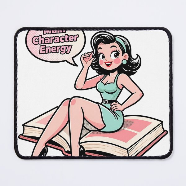 Item preview, A cartoon woman sitting on a book with a speech bubble on transparent background designed and sold by Creative88Art.