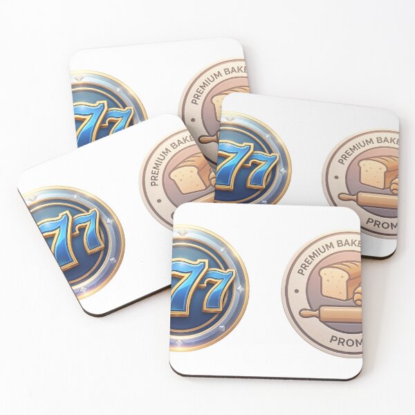 Item preview, Two promotional badges on transparent background for gaming and bakery designed and sold by Creative88Art.