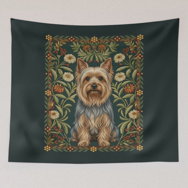 Item preview, Silkie or Yorkshire Terrier William Morris Style Floral designed and sold by AntiqueImages.