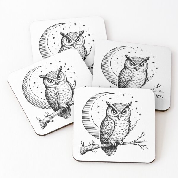 Item preview, Vintage Owl Etching - Dark Academia Botanical Print designed and sold by ArthousePromos.