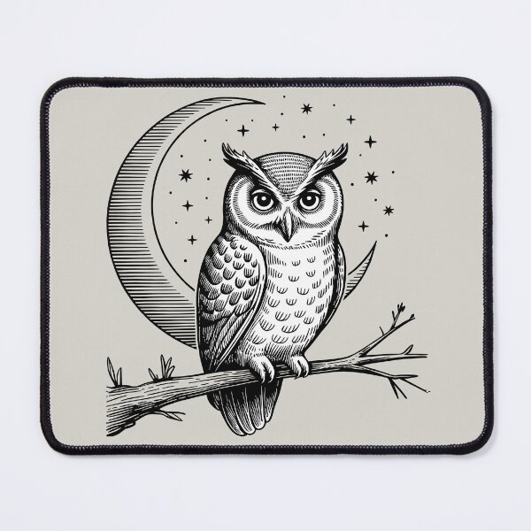 Item preview, Vintage Owl Etching - Dark Academia Botanical Print designed and sold by ArthousePromos.