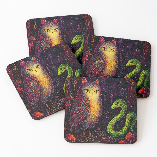 Item preview, Mystic Bird Cat and Snake designed and sold by MoonfurStudio.