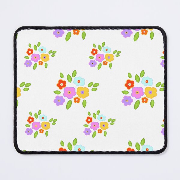 Item preview, Whimsical Hand-Drawn Floral Bouquet Seamless Pattern Featuring Colorful Textured Blossoms and Green Leaves on a Pitch Black Background designed and sold by Jutharat2536.