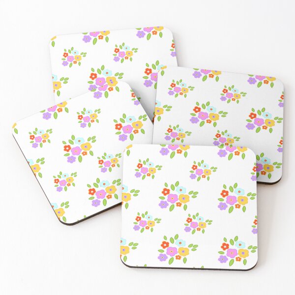 Item preview, Whimsical Hand-Drawn Floral Bouquet Seamless Pattern Featuring Colorful Textured Blossoms and Green Leaves on a Pitch Black Background designed and sold by Jutharat2536.