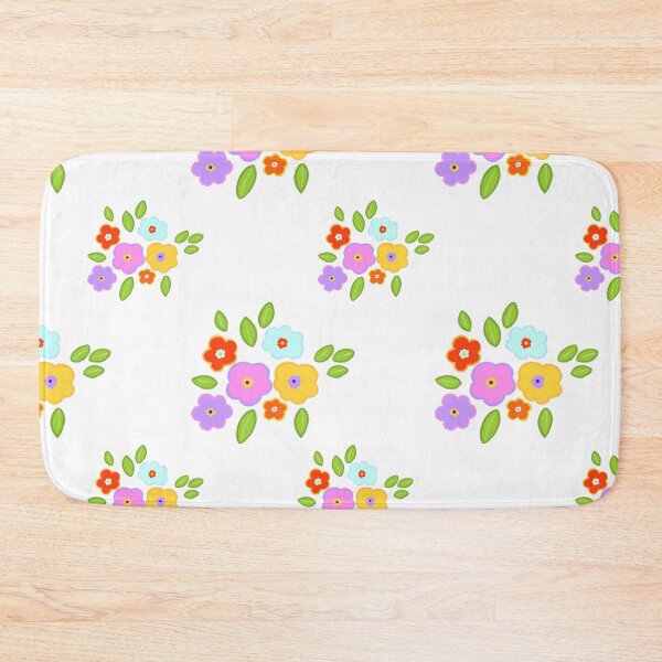 Item preview, Whimsical Hand-Drawn Floral Bouquet Seamless Pattern Featuring Colorful Textured Blossoms and Green Leaves on a Pitch Black Background designed and sold by Jutharat2536.