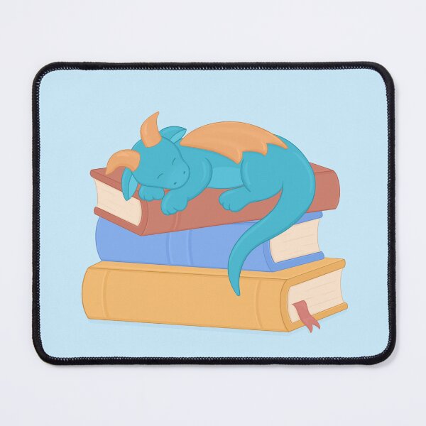 Item preview, Book Stack Dragon Teal designed and sold by Meg's Sketchbook.