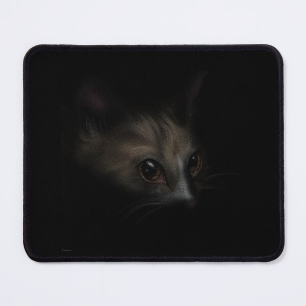 Item preview, Glowing Amber Eyes Orange and White Cat in Darkness designed and sold by immortalmoonimp.