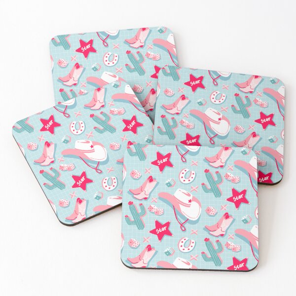 Item preview, Copy of Cute Cowgirl Aesthetic Pattern Pink Turquoise Western Icons designed and sold by MinimalAnGo.