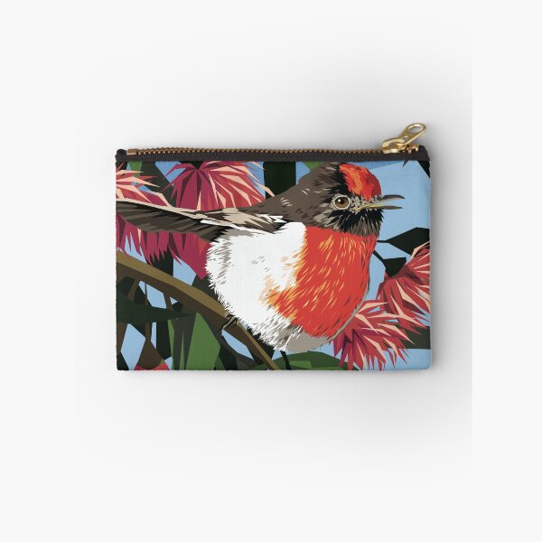 Item preview, Australian Red Capped Robin in Eucalyptus tree designed and sold by Ira Mitchell.