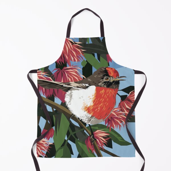 Item preview, Australian Red Capped Robin in Eucalyptus tree designed and sold by Art by Ira.