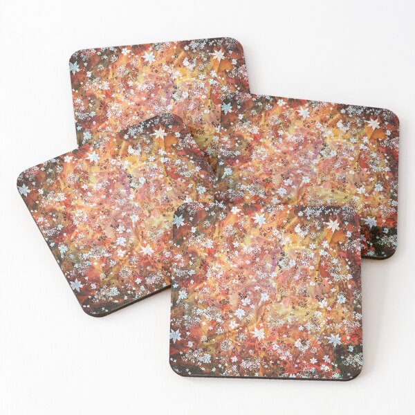 Item preview, Autumn Fire Snowflakes | Bohemian Floral Abstract Pattern designed and sold by WitchyBotanicaArt.