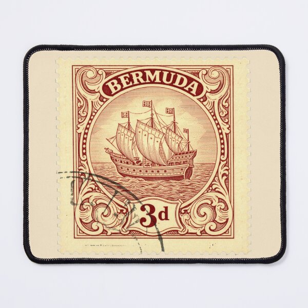 Item preview, Bermuda Vintage Ship Postage Stamp designed and sold by Myra365Art.