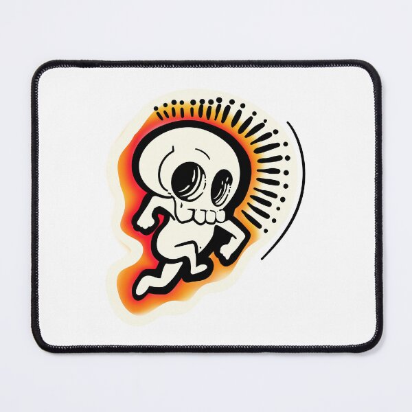 Item preview, Cute Running Skeleton with Fiery Aura Sticker Art designed and sold by immortalmoonimp.