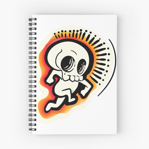 Item preview, Cute Running Skeleton with Fiery Aura Sticker Art designed and sold by immortalmoonimp.