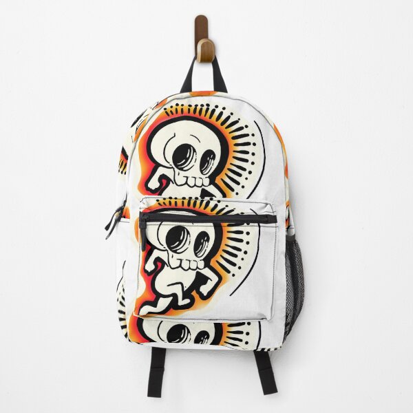 Item preview, Cute Running Skeleton with Fiery Aura Sticker Art designed and sold by immortalmoonimp.