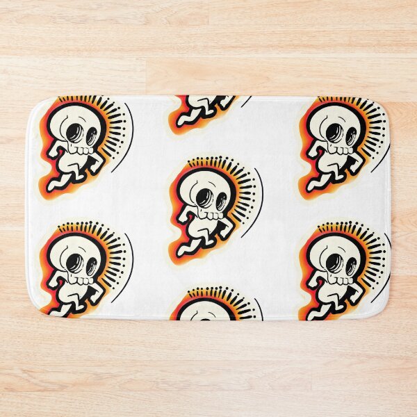 Item preview, Cute Running Skeleton with Fiery Aura Sticker Art designed and sold by immortalmoonimp.