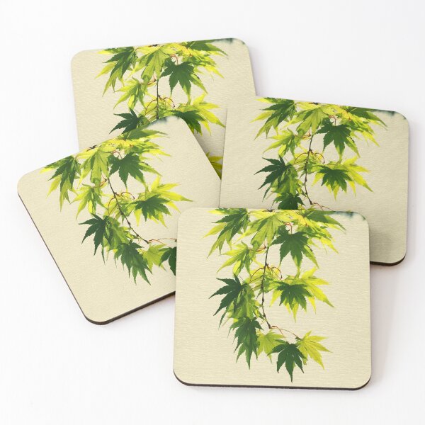 Item preview, Spring Maple Leaf Art Print | Japanese Botanical Wall Art | Fresh Green Japandi Decor | New Leaves Print designed and sold by yugenprint.