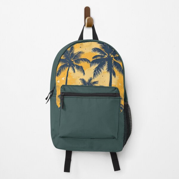 Aperçu de l'œuvre Coucher de soleil tropical vintage années 70 sous un palmier créée et vendue par Pixel Prism Studio.