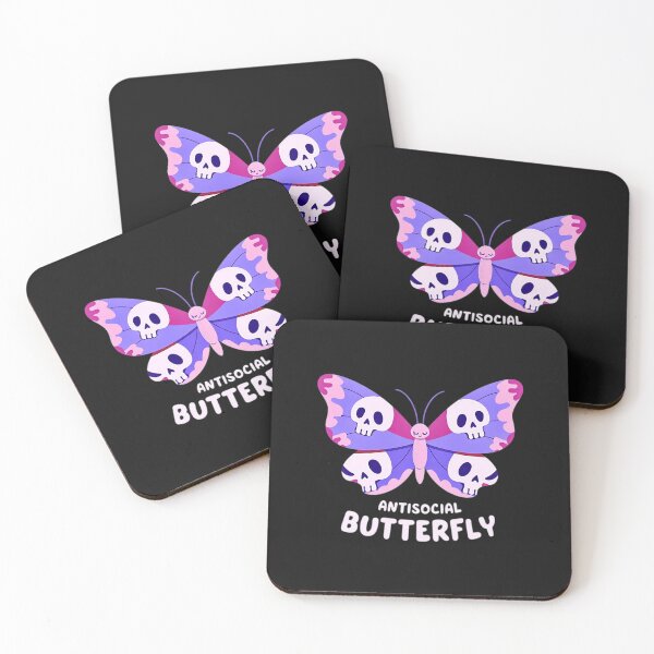 Item preview,  Antisocial Butterfly Skull designed and sold by DeadpanThreads.
