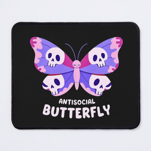 Item preview, Antisocial Butterfly Skull designed and sold by DeadpanThreads.