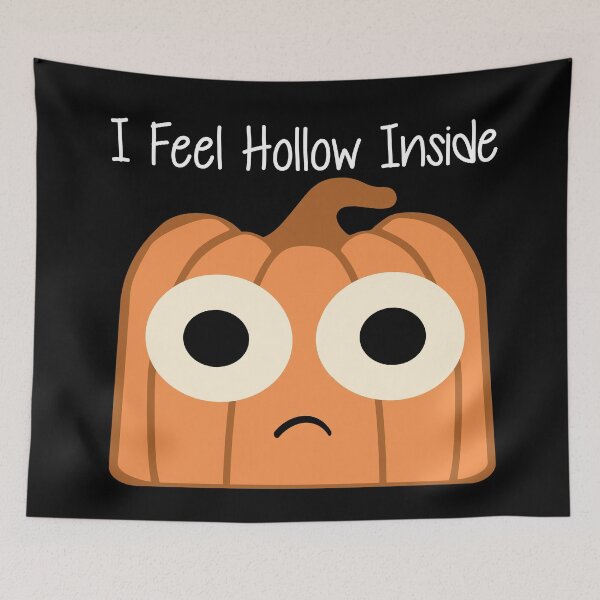 Item preview, I Feel Hollow Inside-Black – Funny Pumpkin Pun  designed and sold by Lainey1978.