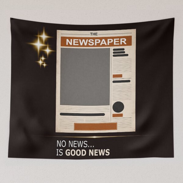 Item preview, No News Is Good News – Vintage Newspaper Conceptual Art designed and sold by LeelaWorks.org.