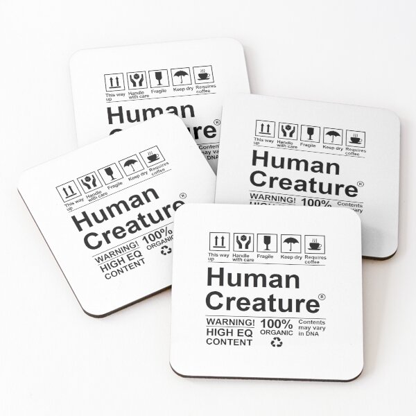 Item preview, Human Creature Packaging Label — Funny High EQ Content Organic Sarcastic Typography designed and sold by Colorful-Garden.
