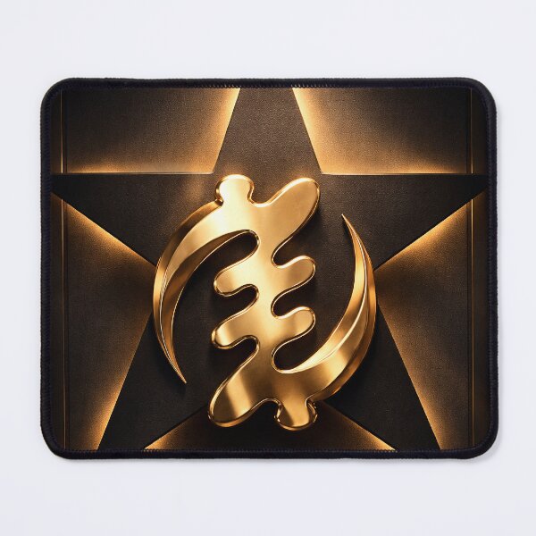 Item preview, Golden Gye Nyame Symbol – African Spiritual Power & Strength Wall Art designed and sold by Prequa Designs.