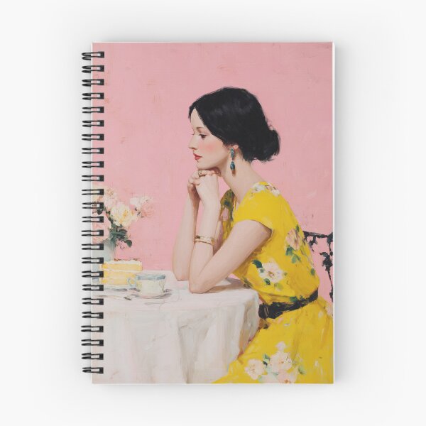 Item preview, Coffee and Cake, Young Woman Sitting At Table designed and sold by vintagevivian.