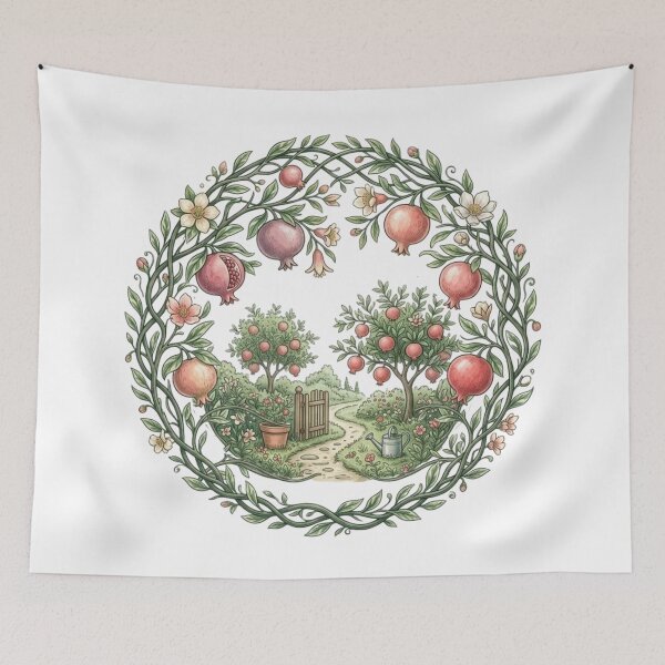 Item preview, Secret Pomegranate Garden Mandala designed and sold by MoonSoul Studio.