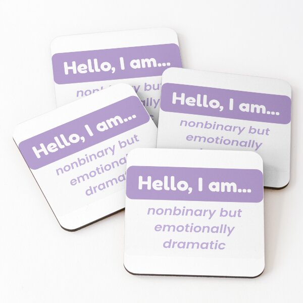 Item preview, Nonbinary But Emotionally Dramatic Funny Enby Pride Name Tag designed and sold by The Queer Designer.