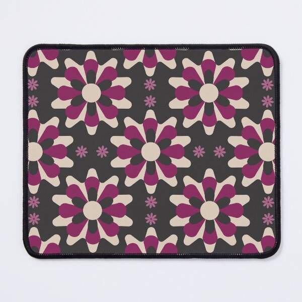 Item preview, Retro Boho Floral Mandala Pattern - Plum, Cream, and Charcoal Geometric Tile designed and sold by The Queer Designer.