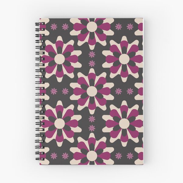 Item preview, Retro Boho Floral Mandala Pattern - Plum, Cream, and Charcoal Geometric Tile designed and sold by The Queer Designer.