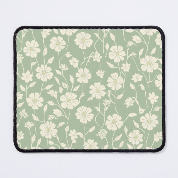 Item preview, Cream Flower Pattern Design On Mint Green Background designed and sold by burbankdesigns.