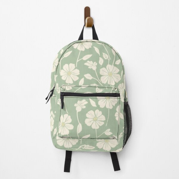 Item preview, Cream Flower Pattern Design On Mint Green Background designed and sold by burbankdesigns.