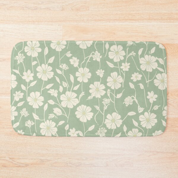 Item preview, Cream Flower Pattern Design On Mint Green Background designed and sold by burbankdesigns.