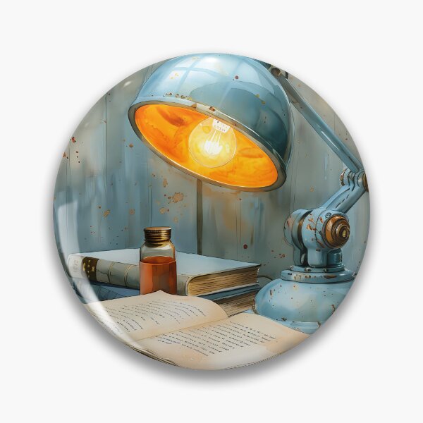Item preview, Midnight Study - Cozy Vintage Lamp & Book Watercolor Art designed and sold by VineVibe16Studio.