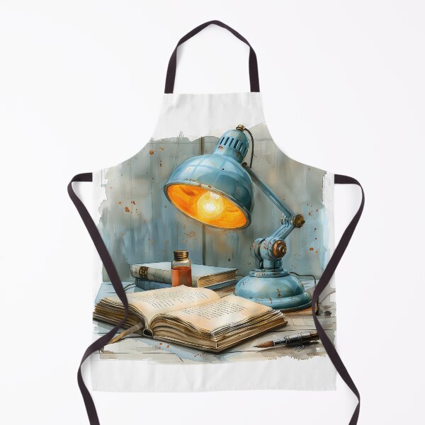 Item preview, Midnight Study - Cozy Vintage Lamp & Book Watercolor Art designed and sold by VineVibe16Studio.