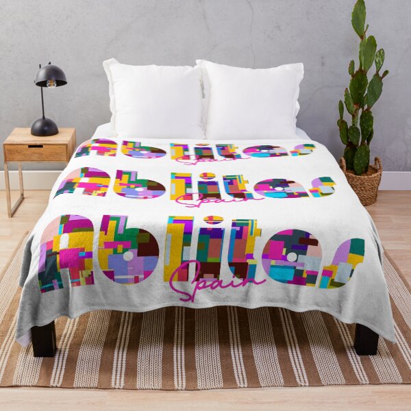 Item preview, Ablitas, Spain, Vibrant Abstract City Typography Art designed and sold by Wanderful-roads.