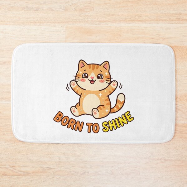Item preview, Cute Cat Born To Shine Kids T-Shirt – Adorable Cartoon Cat designed and sold by DIRTYSKETCHH.