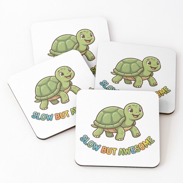 Item preview, Cute Turtle Slow But Awesome Kids T-Shirt – Funny Turtle Cartoon designed and sold by DIRTYSKETCHH.