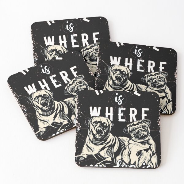 Item preview, Home is Where My Dog Is - Vintage Labrador and Pug Art designed and sold by GenZFashion000.