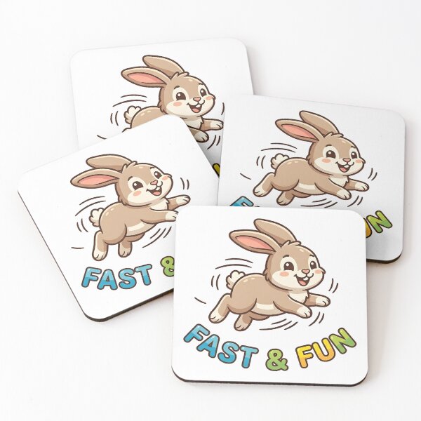 Item preview, Cute Bunny Fast and Fun Kids T-Shirt – Funny Rabbit Cartoon designed and sold by DIRTYSKETCHH.