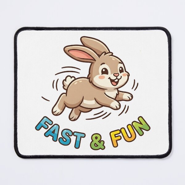 Item preview, Cute Bunny Fast and Fun Kids T-Shirt – Funny Rabbit Cartoon designed and sold by DIRTYSKETCHH.