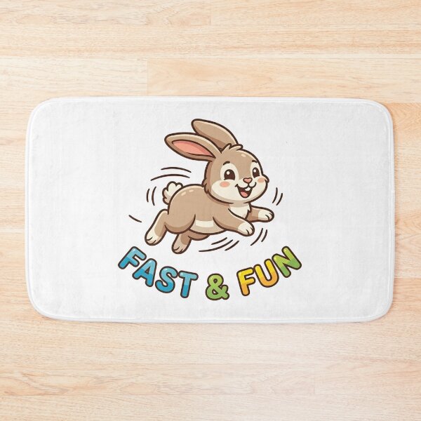 Item preview, Cute Bunny Fast and Fun Kids T-Shirt – Funny Rabbit Cartoon designed and sold by DIRTYSKETCHH.